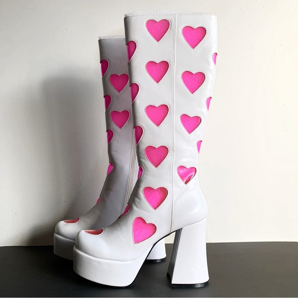 Dolls Kill Shoes Dollskill Platform Heart Boots Sugar Thrillz